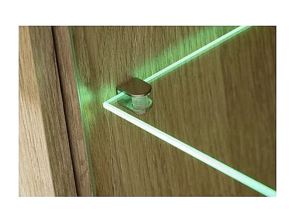 Vitrine ERINA – 2 portes – Chêne clair et beige