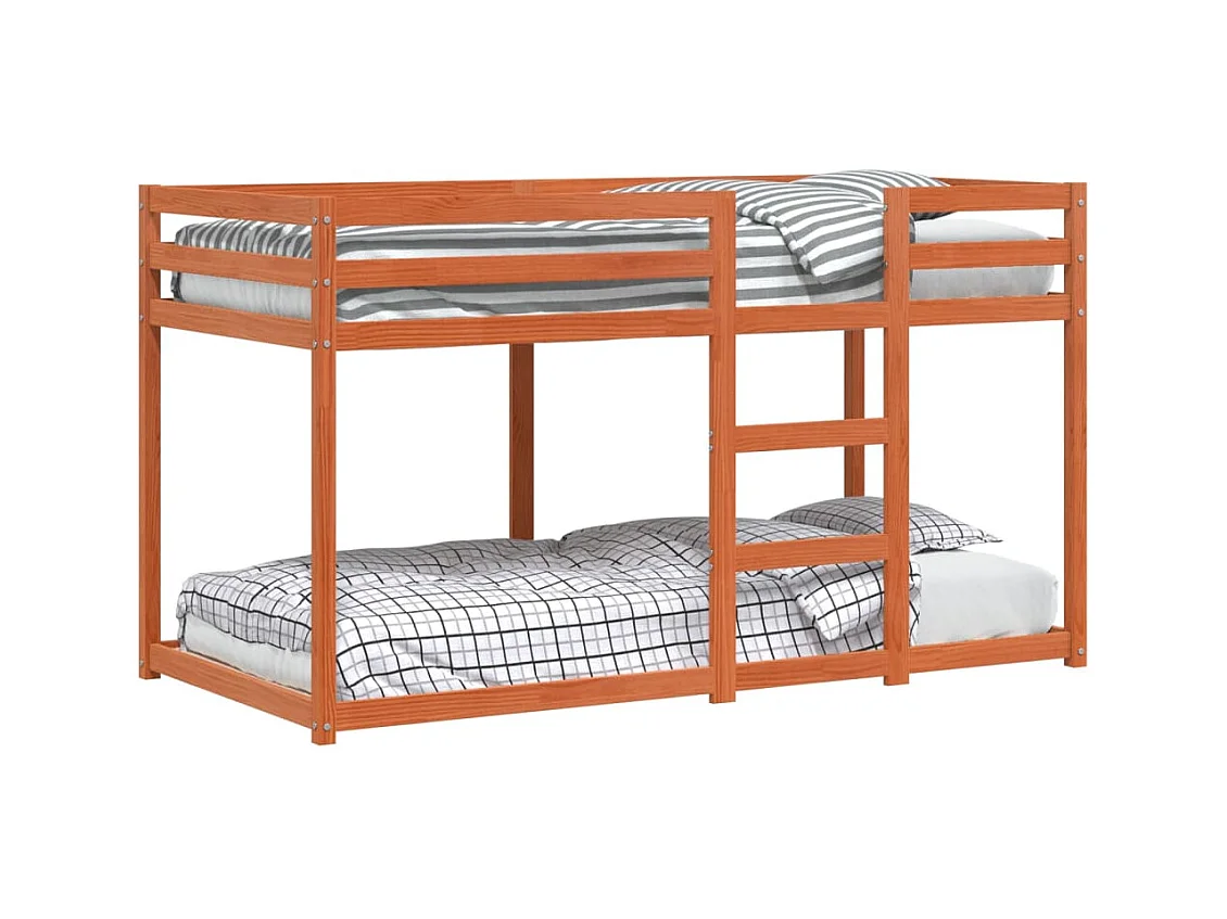 Lit simple-Lit superposé enfant sans matelas cire marron 90x190 cm pin massif