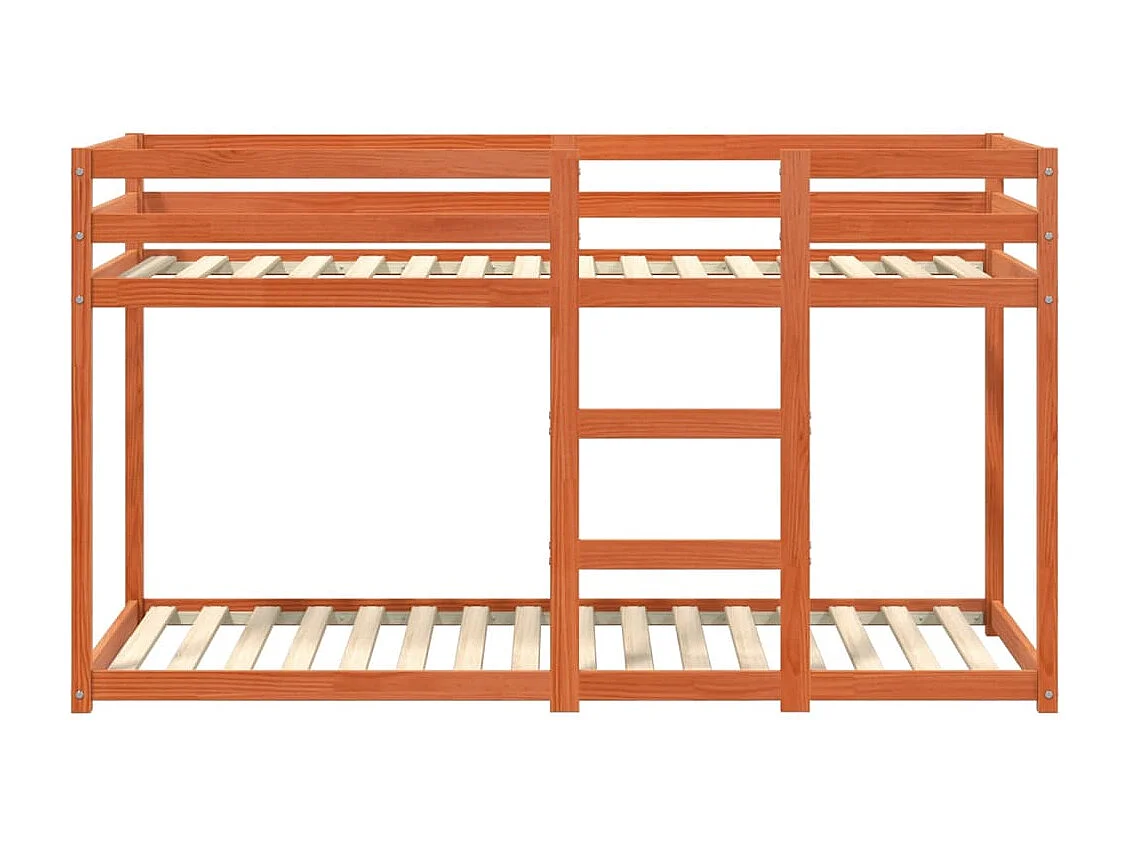 Bettgestell | Kinderbett | Etagenbett Wachsbraun 90x190 cm Massivholz Kiefer SHL494767