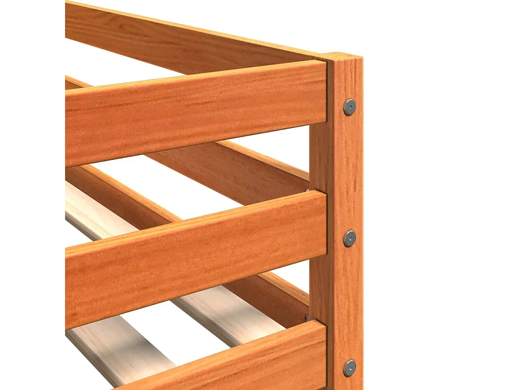 Bettgestell | Kinderbett | Etagenbett Wachsbraun 90x190 cm Massivholz Kiefer SHL494767