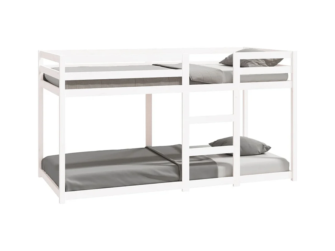 Lit simlpe-Lit superposé enfant-Cadre de lit sans matelas blanc 90x200 cm bois de pin massif