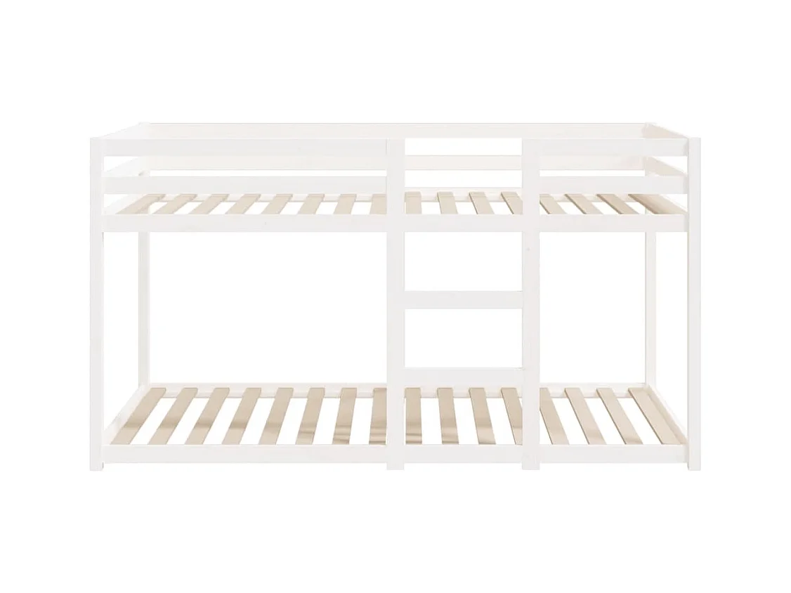 Lit simlpe-Lit superposé enfant-Cadre de lit sans matelas blanc 90x200 cm bois de pin massif