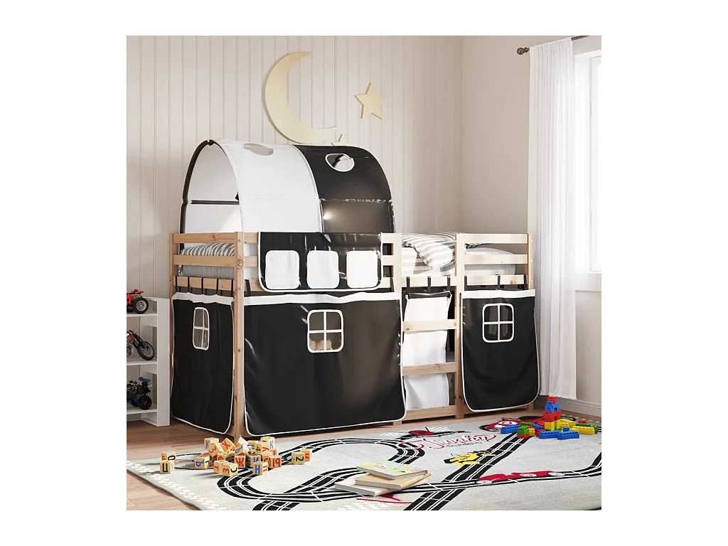 Lit simple-Lit superposé enfant sans matelas 80x200 cm bois de pin massif