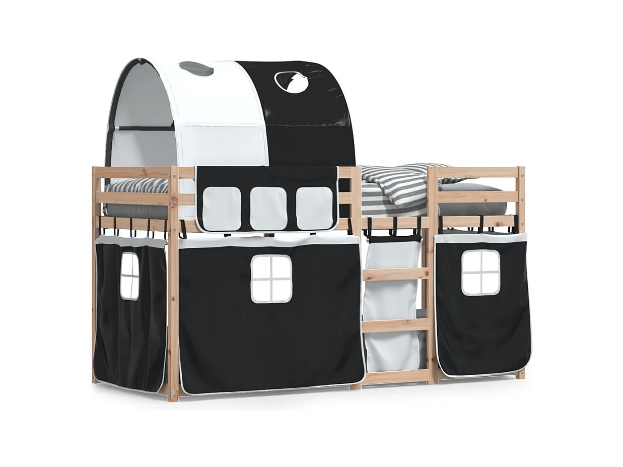 Lit simple-Lit superposé enfant sans matelas 80x200 cm bois de pin massif