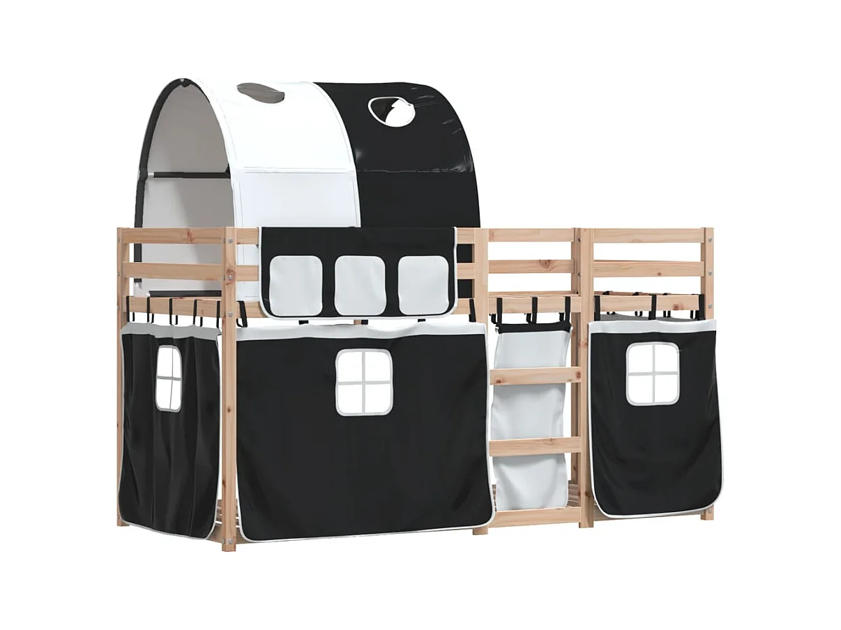 Lit simple-Lit superposé enfant sans matelas 80x200 cm bois de pin massif