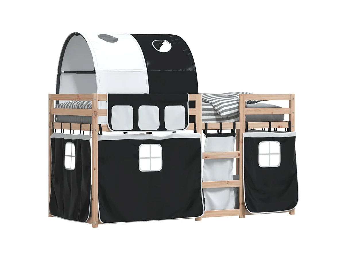 Lit simple-Lit superposé enfant sans matelas 80x200 cm bois de pin massif