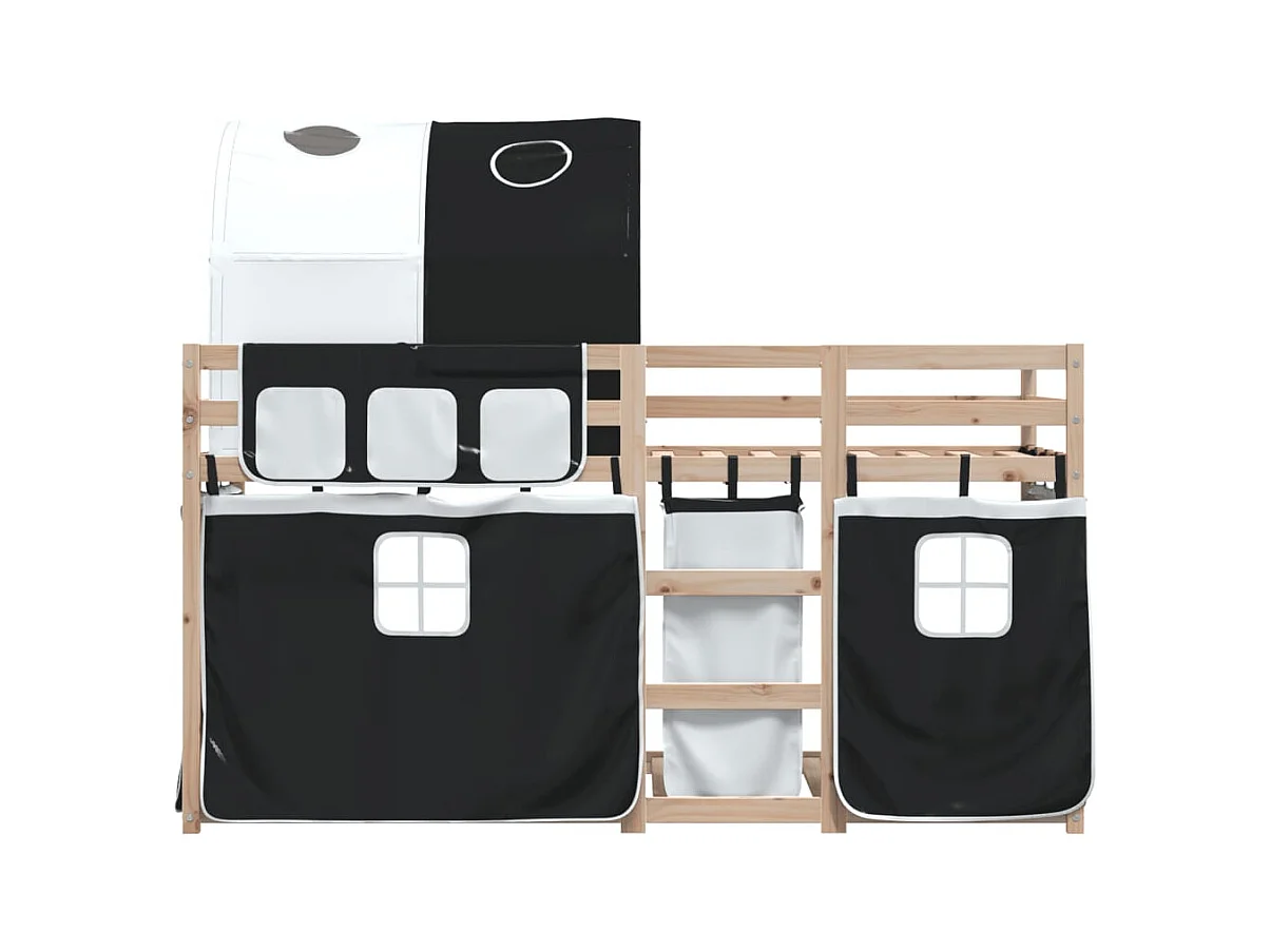 Lit simple-Lit superposé enfant sans matelas 80x200 cm bois de pin massif