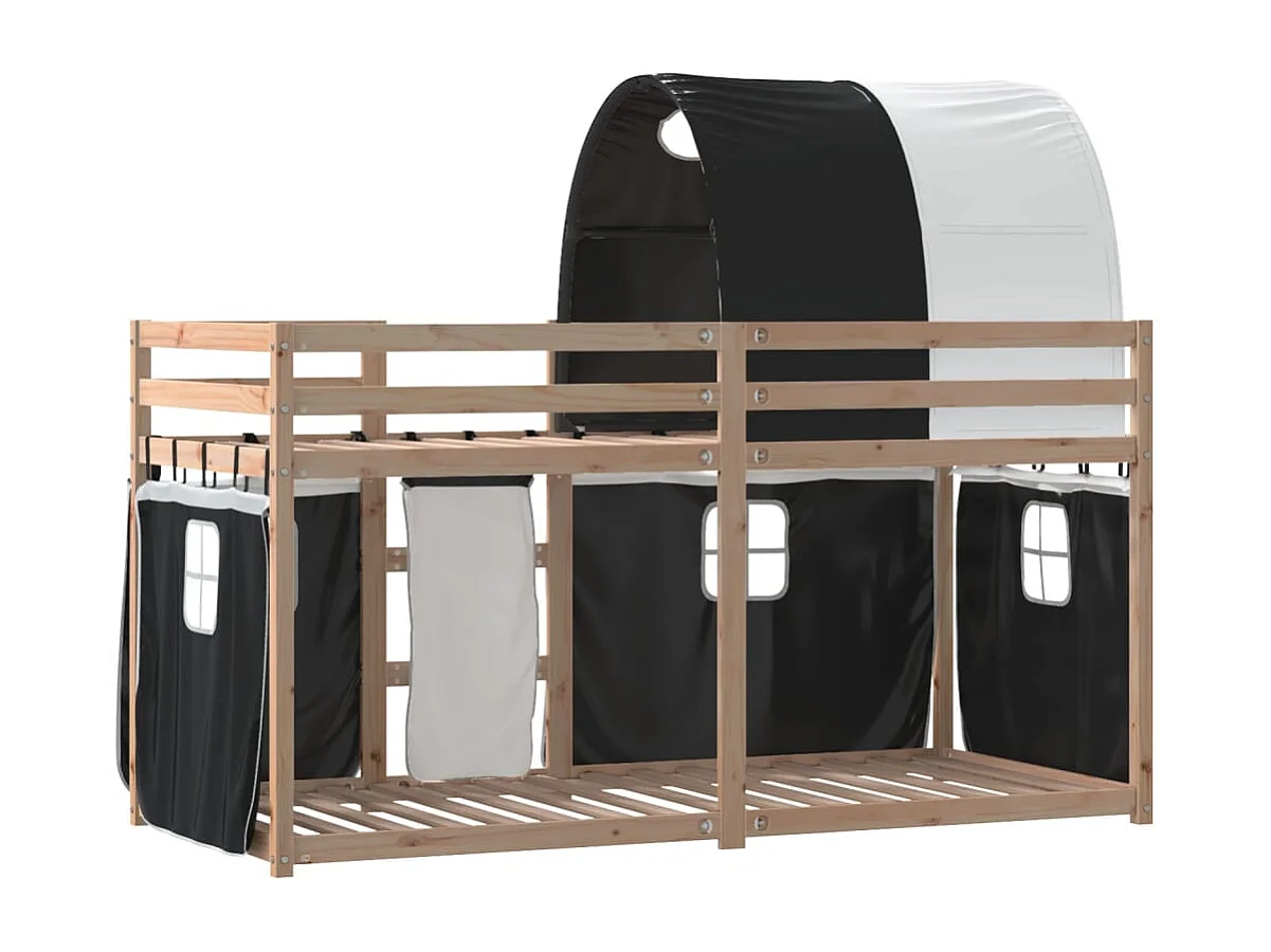 Lit simple-Lit superposé enfant sans matelas 80x200 cm bois de pin massif