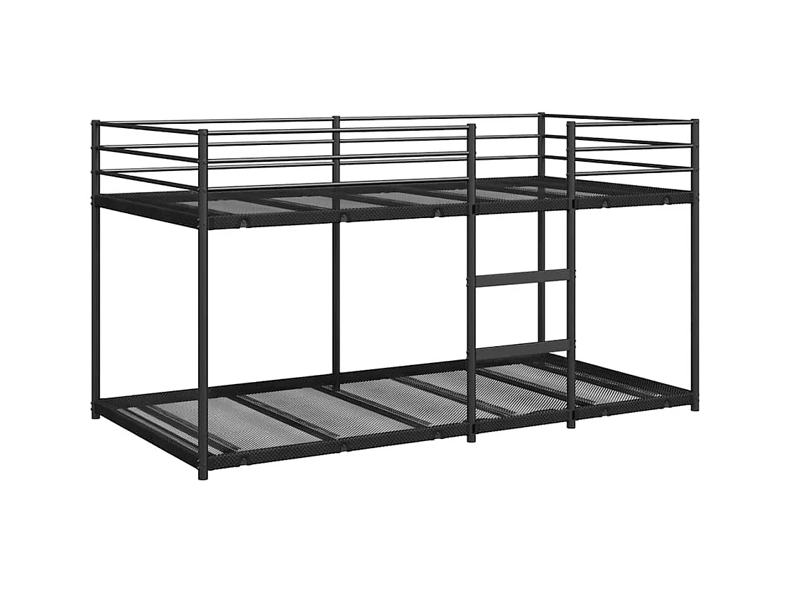 Lit simple-Lit superposé enfant sans matelas noir 107x203 cm acier