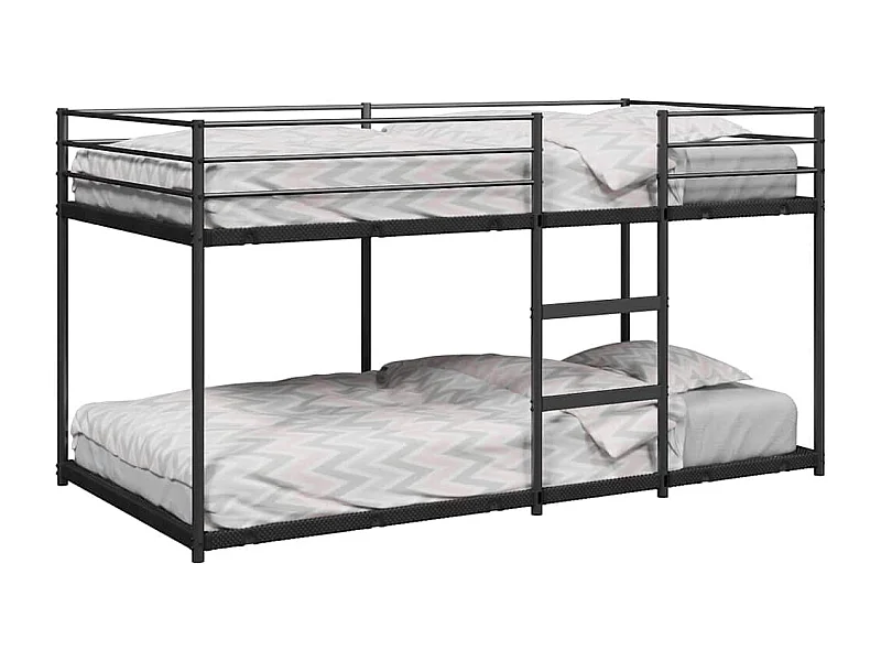 Lit simple-Lit superposé enfant sans matelas noir 75x190 cm acier