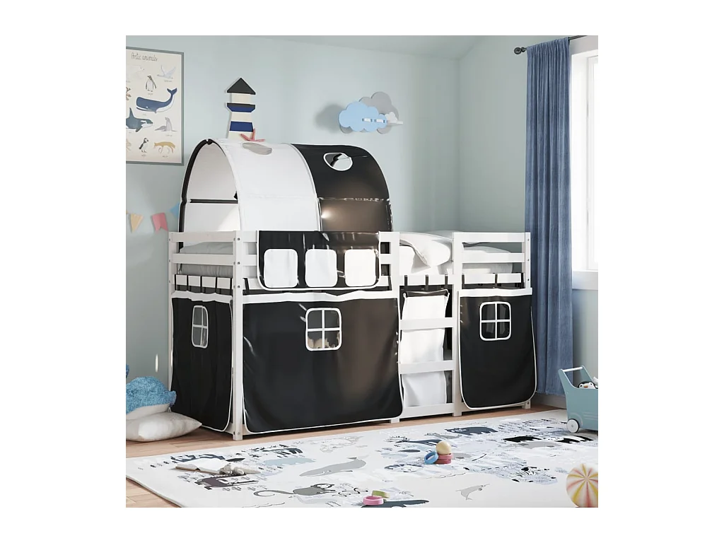 Lit simple-Lit superposé enfant sans matelas 80x200 cm bois de pin massif