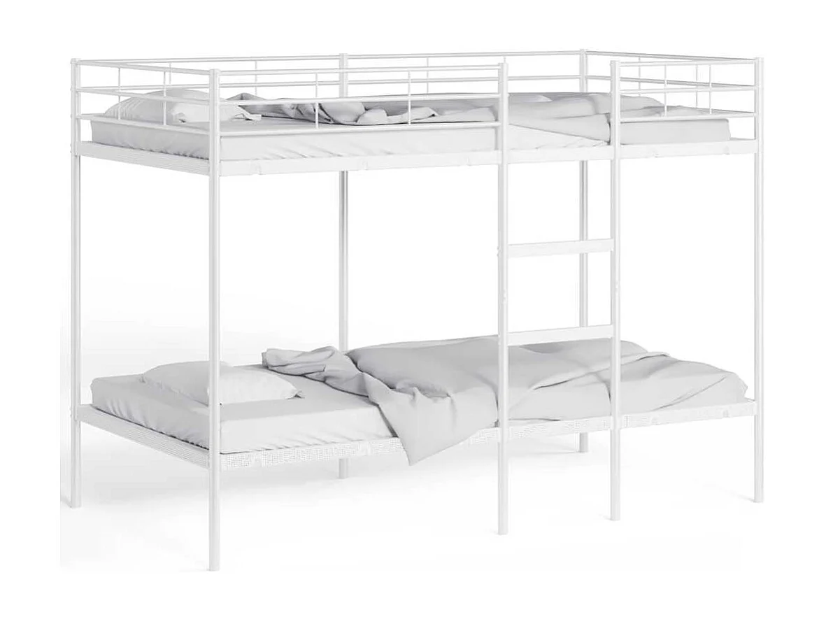 Bettgestell | Kinderbett | Etagenbett ohne Matratze Weiß 100x200 cm Stahl SHL947448