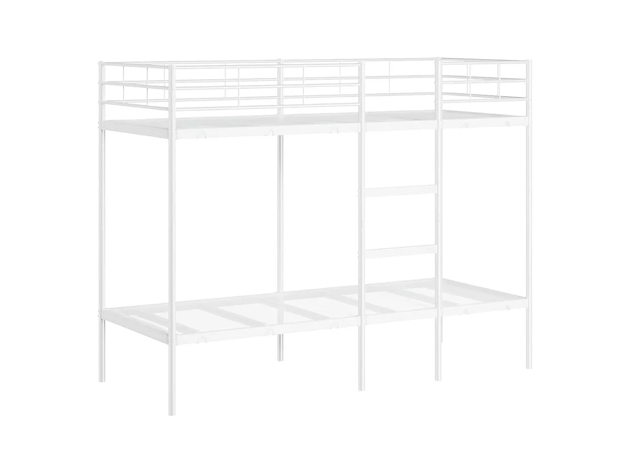 Lit simple-Lit superposé enfant sans matelas blanc 80x200 cm acier