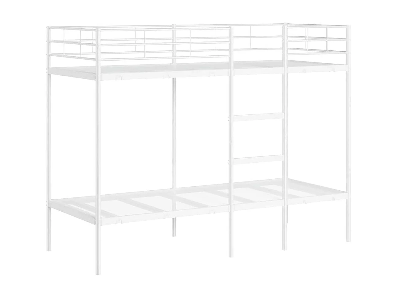 Lit simple-Lit superposé enfant sans matelas blanc 80x200 cm acier