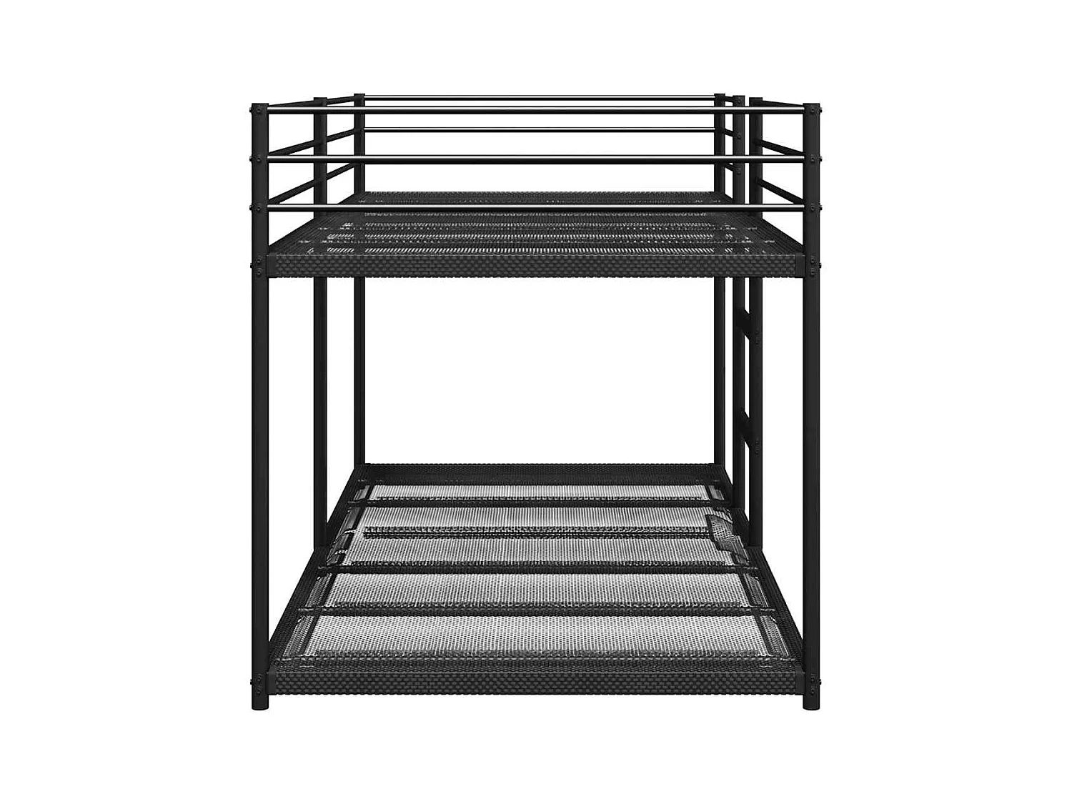 Lit simple-Lit superposé enfant sans matelas noir 100x200 cm acier