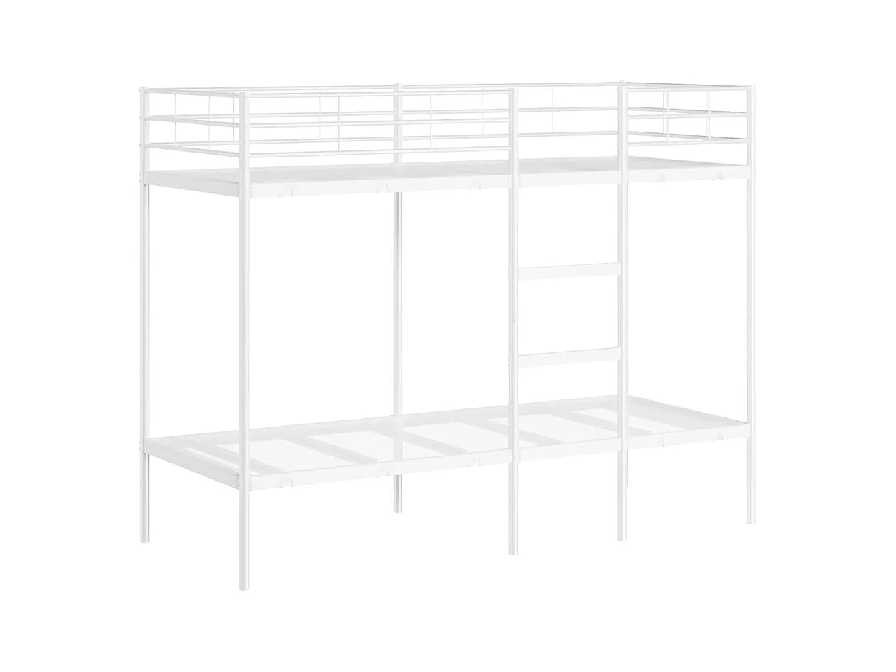 Lit simple-Lit superposé enfant sans matelas blanc 75x190 cm acier