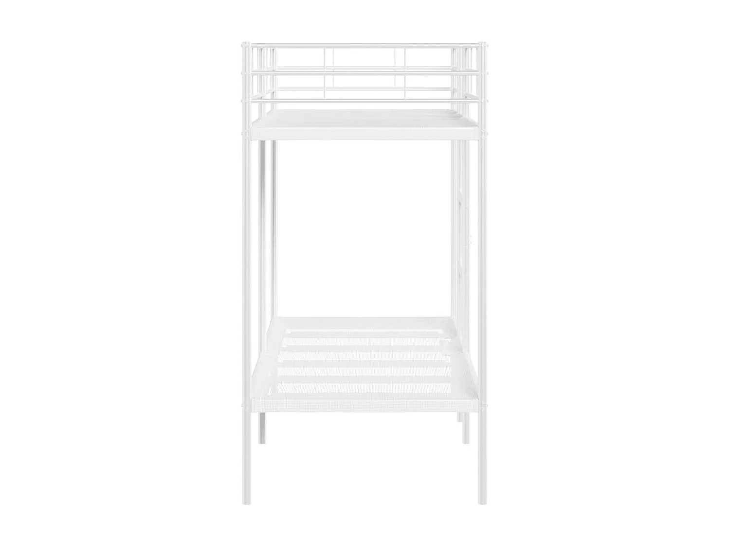 Lit simple-Lit superposé enfant sans matelas blanc 75x190 cm acier