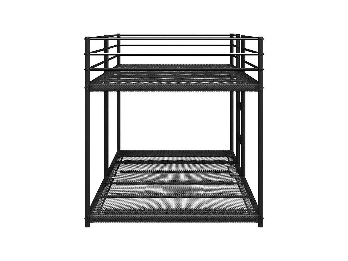 Lit simple-Lit superposé enfant sans matelas noir 90x190 cm acier