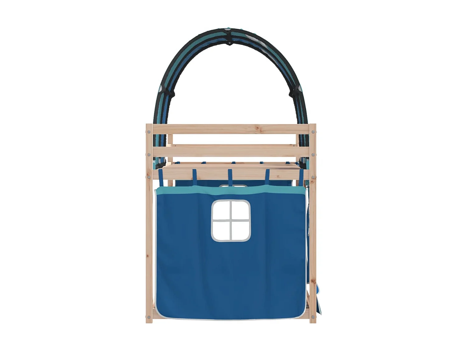 Cama individual | Litera con cortinas madera maciza de pino azul 75x190 cm SHL80096