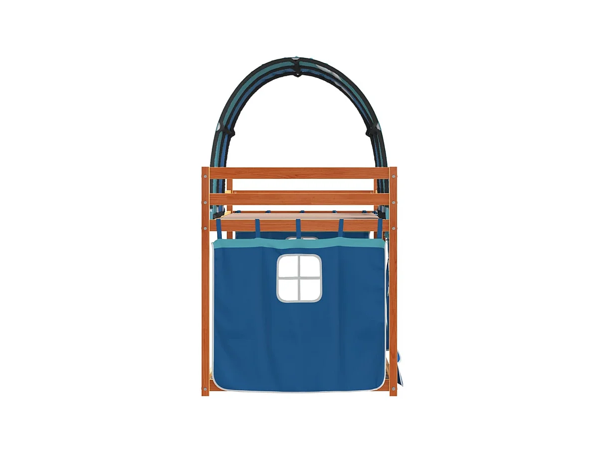 Lit simple-Lit superposé enfant sans matelas bleu 80x200 cm bois de pin massif