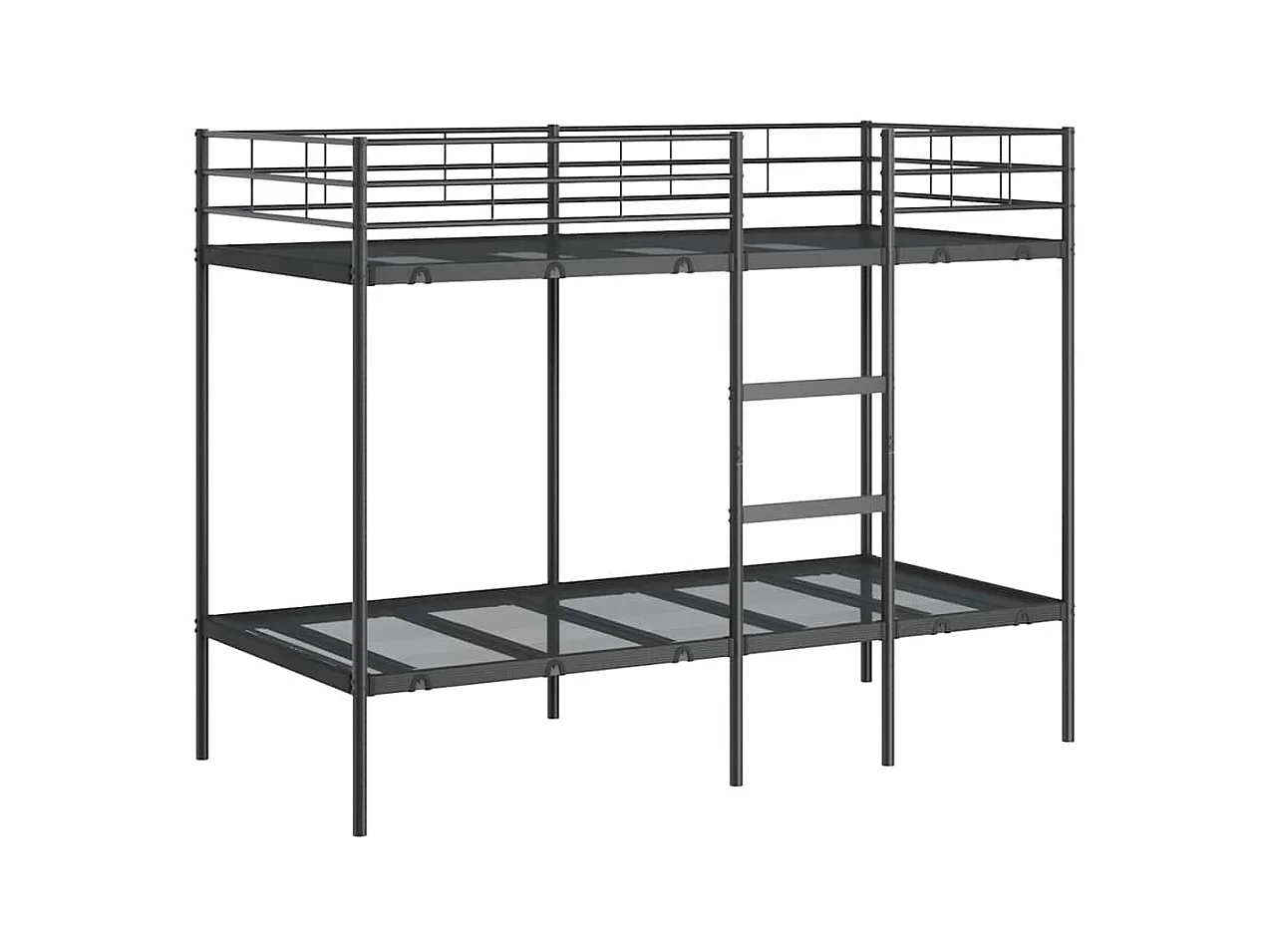 Lit simple-Lit superposé enfant sans matelas noir 100x190 cm acier