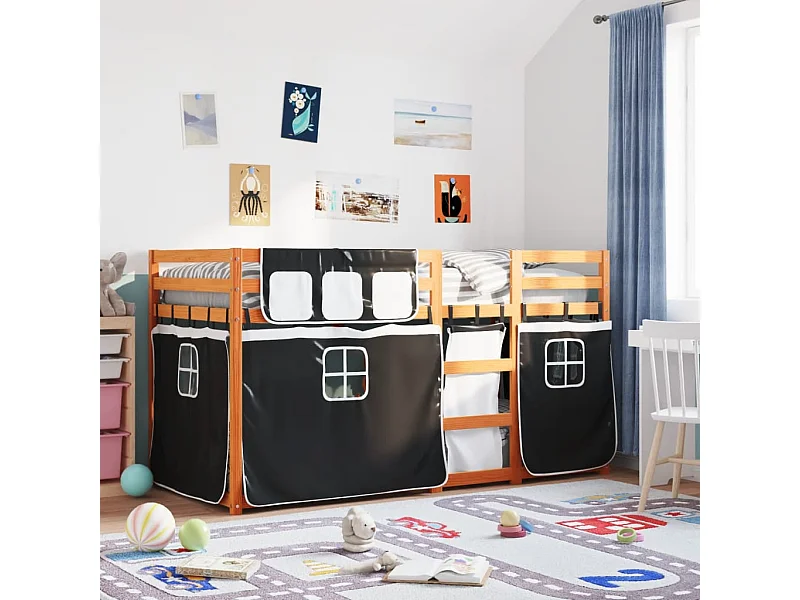 Lit simple-Lit superposé enfant sans matelas 80x200 cm bois de pin massif