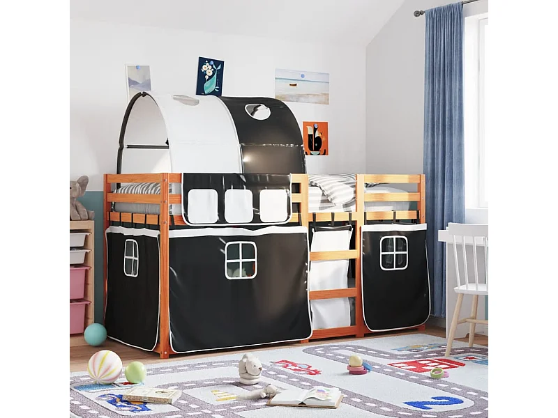 Lit simple-Lit superposé enfant sans matelas 75x190 cm bois de pin massif