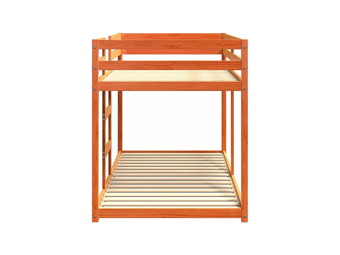 Lit simlpe-Lit superposé enfant-Cadre de lit sans matelas cire marron 90x200 cm pin massif