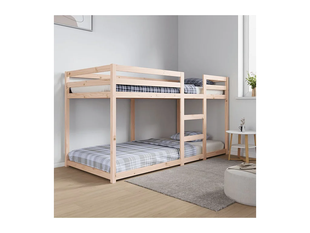 Lit simlpe-Lit superposé enfant-Cadre de lit sans matelas 90x200 cm bois de pin massif