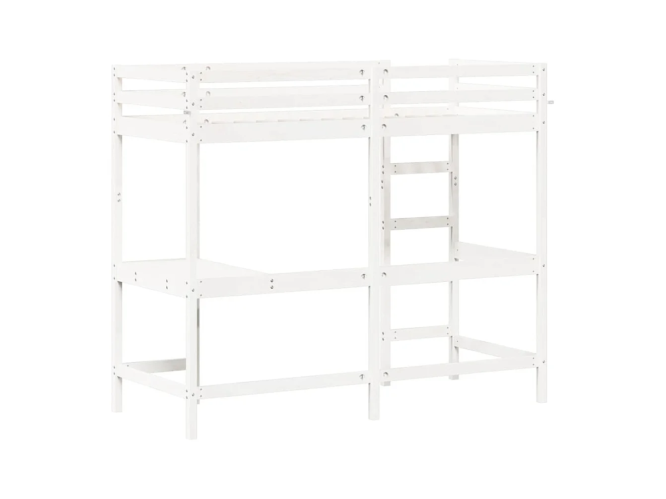 Lit simple-Lit superposé enfant sans matelas blanc 75x190 cm pin massif