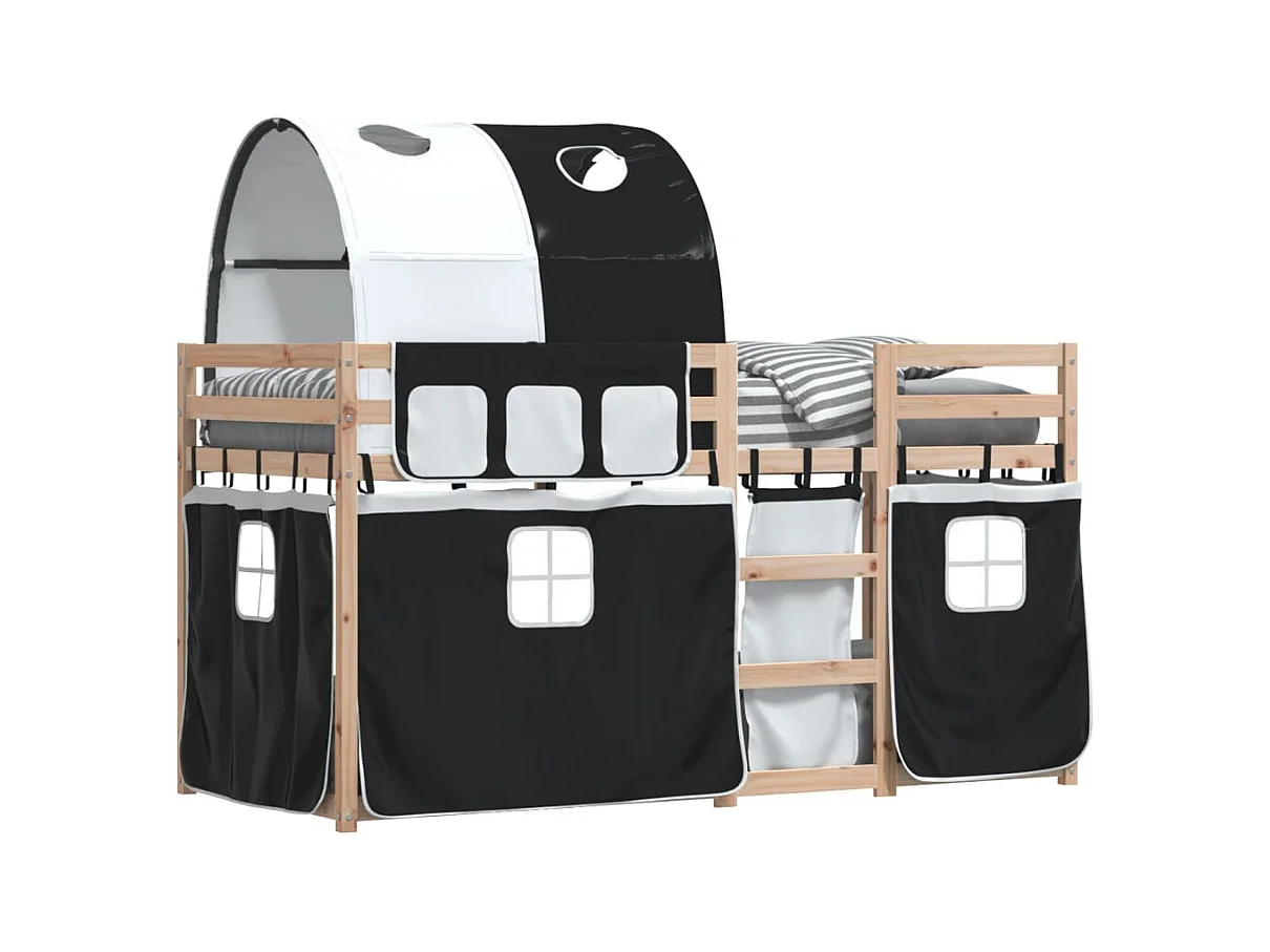 Lit simple-Lit superposé enfant sans matelas 75x190 cm bois de pin massif