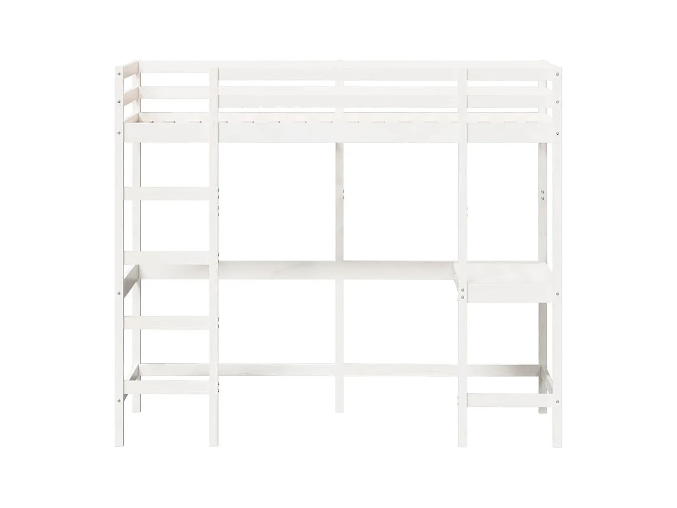 Lit simple-Lit superposé enfant sans matelas blanc 80x200 cm bois de pin massif