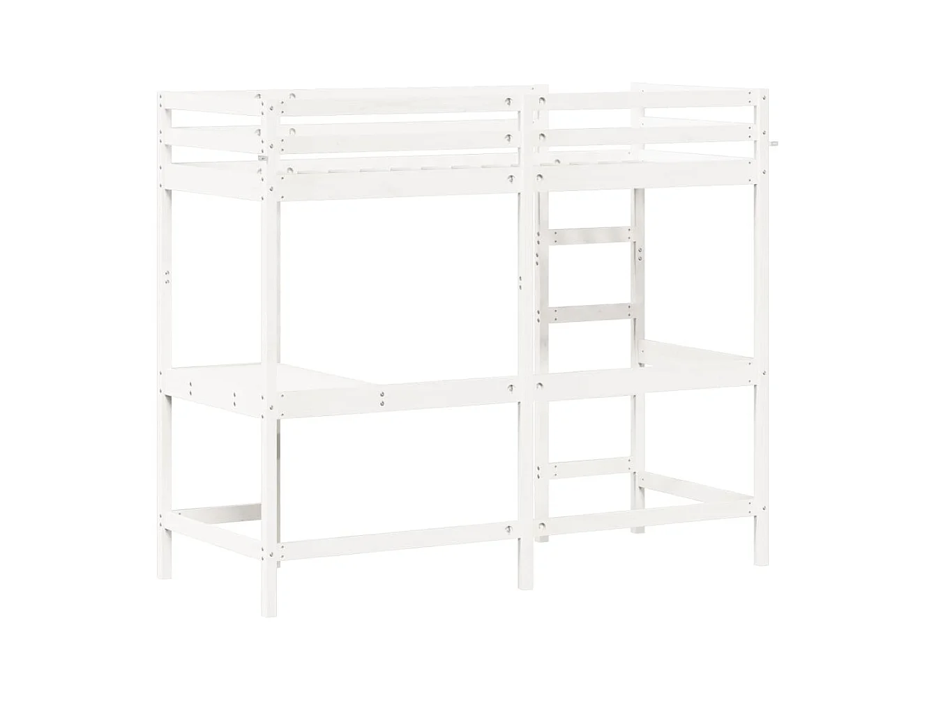 Lit simple-Lit superposé enfant sans matelas blanc 80x200 cm bois de pin massif