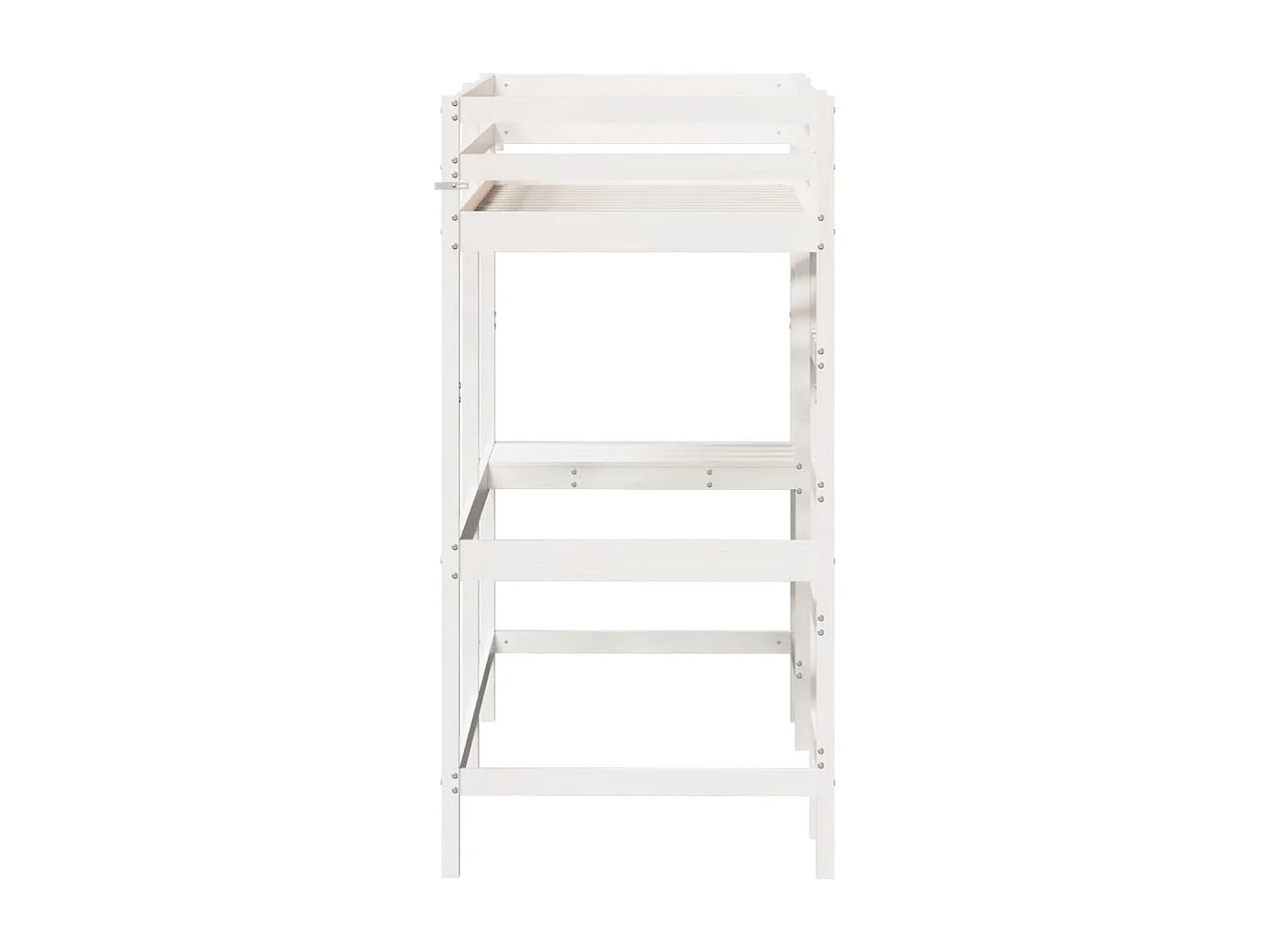 Lit simple-Lit superposé enfant sans matelas blanc 80x200 cm bois de pin massif