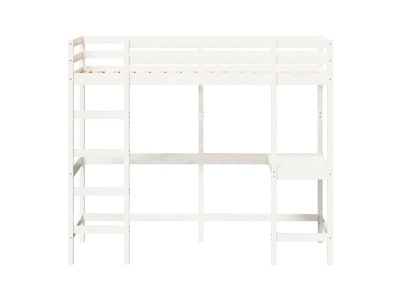 Lit simple-Lit superposé enfant sans matelas blanc 100x200 cm bois de pin massif