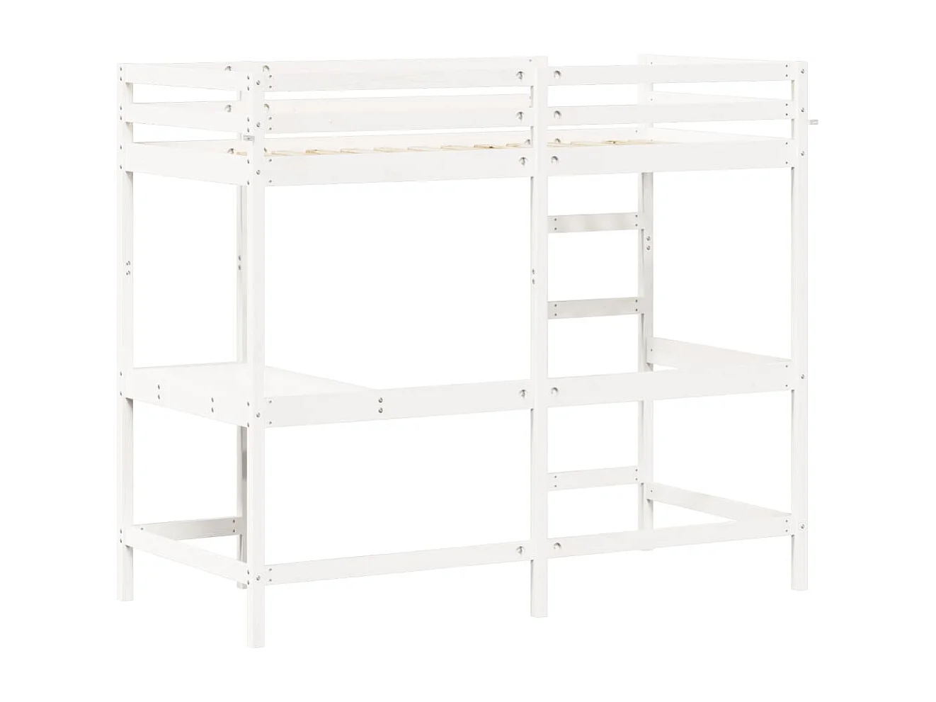 Lit simple-Lit superposé enfant sans matelas blanc 100x200 cm bois de pin massif