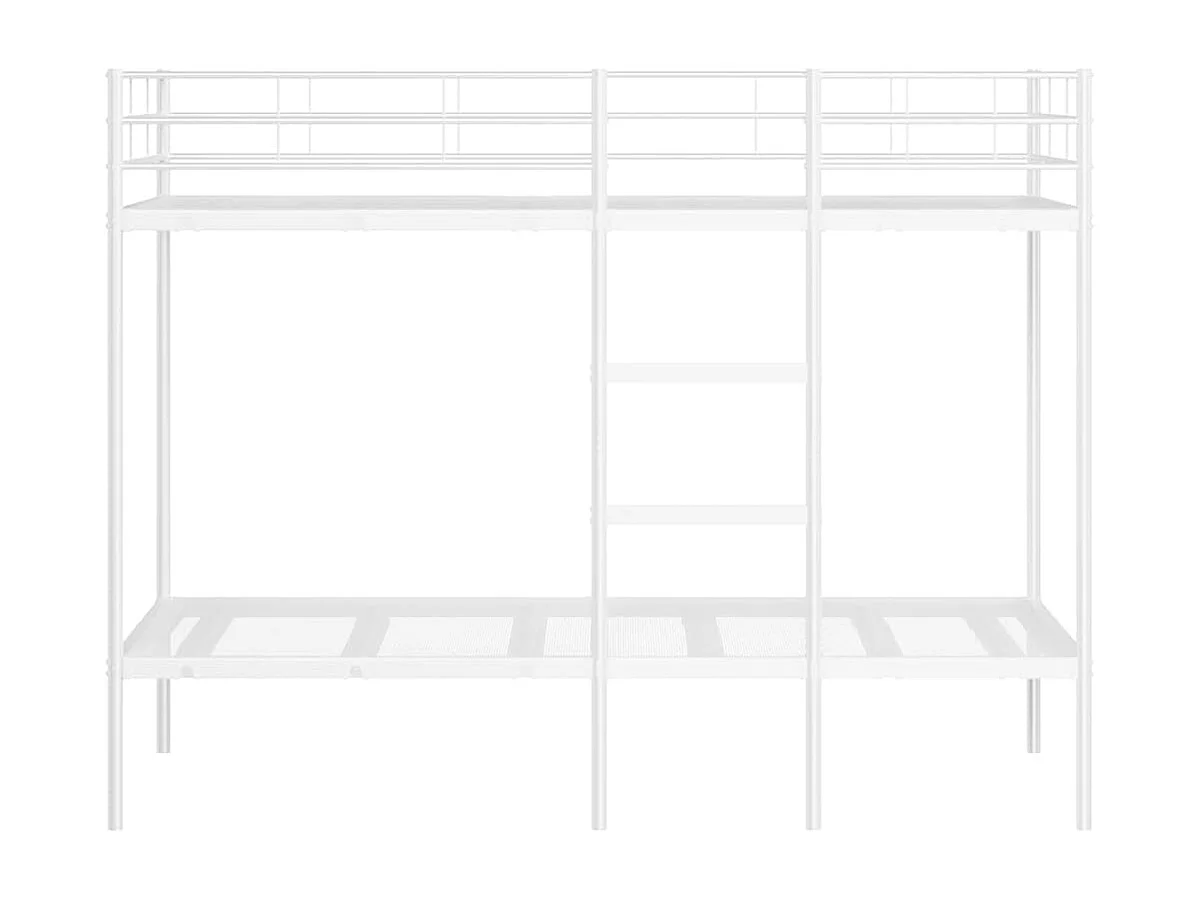 Lit simlpe-Lit superposé enfant-Cadre de lit sans matelas blanc 90x200 cm acier