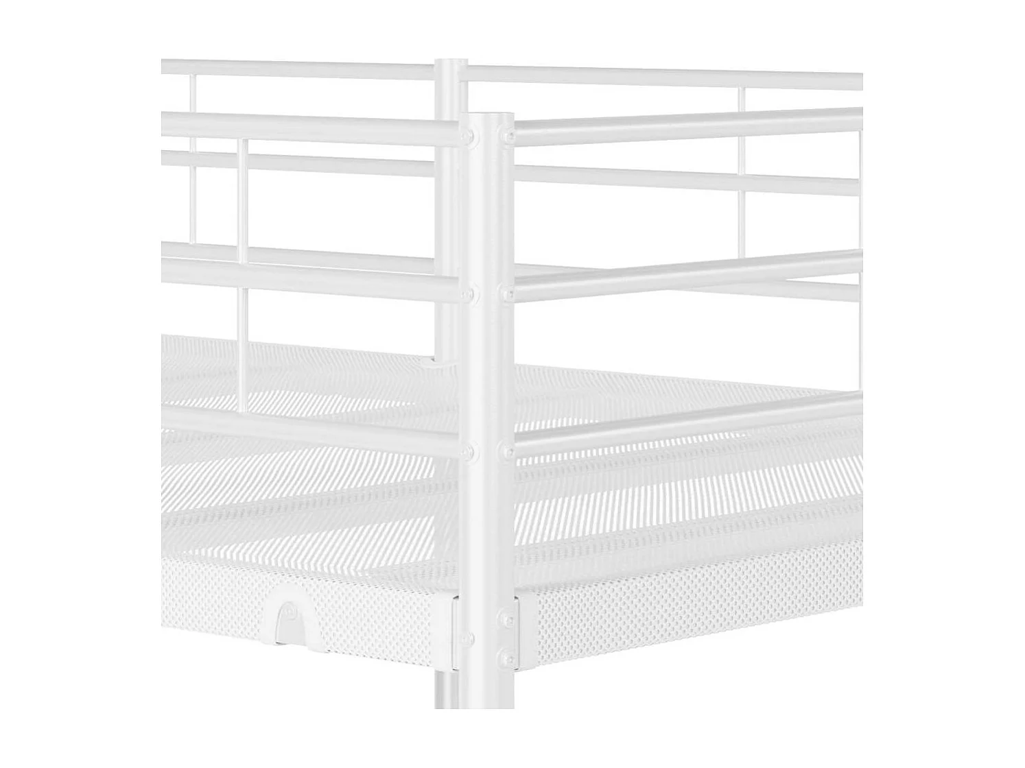 Lit simlpe-Lit superposé enfant-Cadre de lit sans matelas blanc 90x200 cm acier
