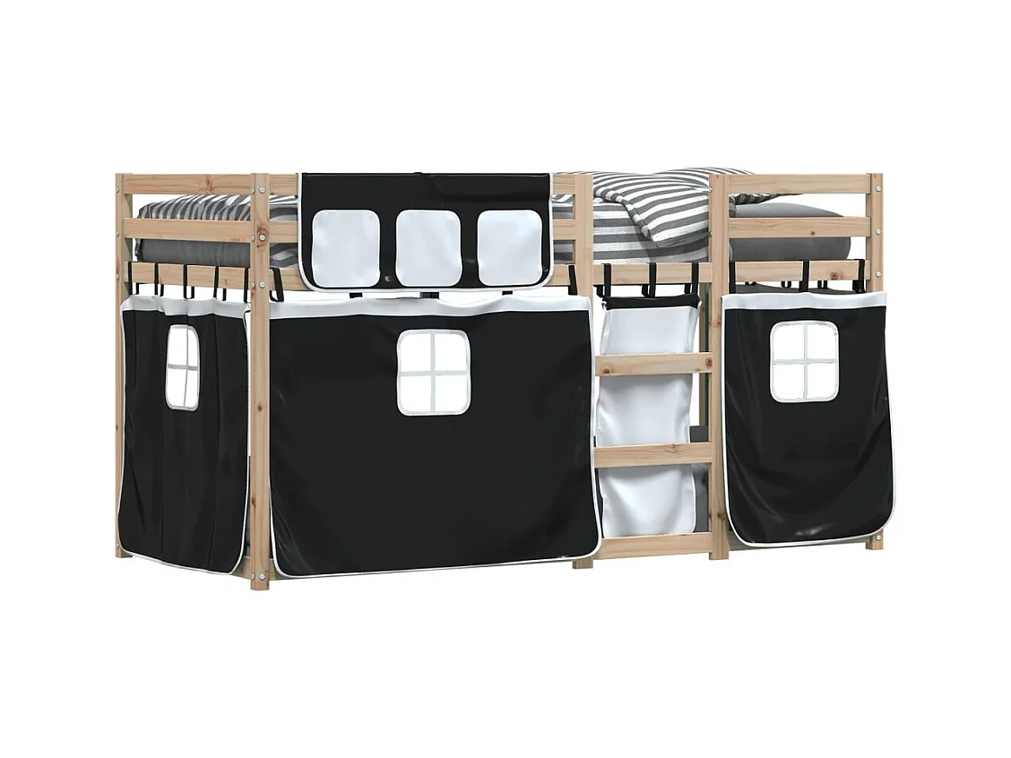 Lit simple-Lit superposé enfant sans matelas 80x200 cm bois de pin massif