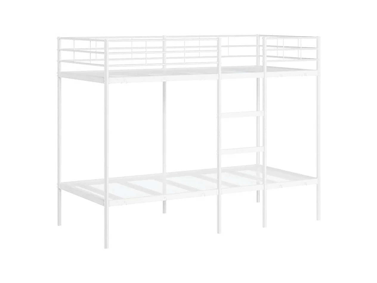 Lit simple-Lit superposé enfant sans matelas blanc 100x190 cm acier