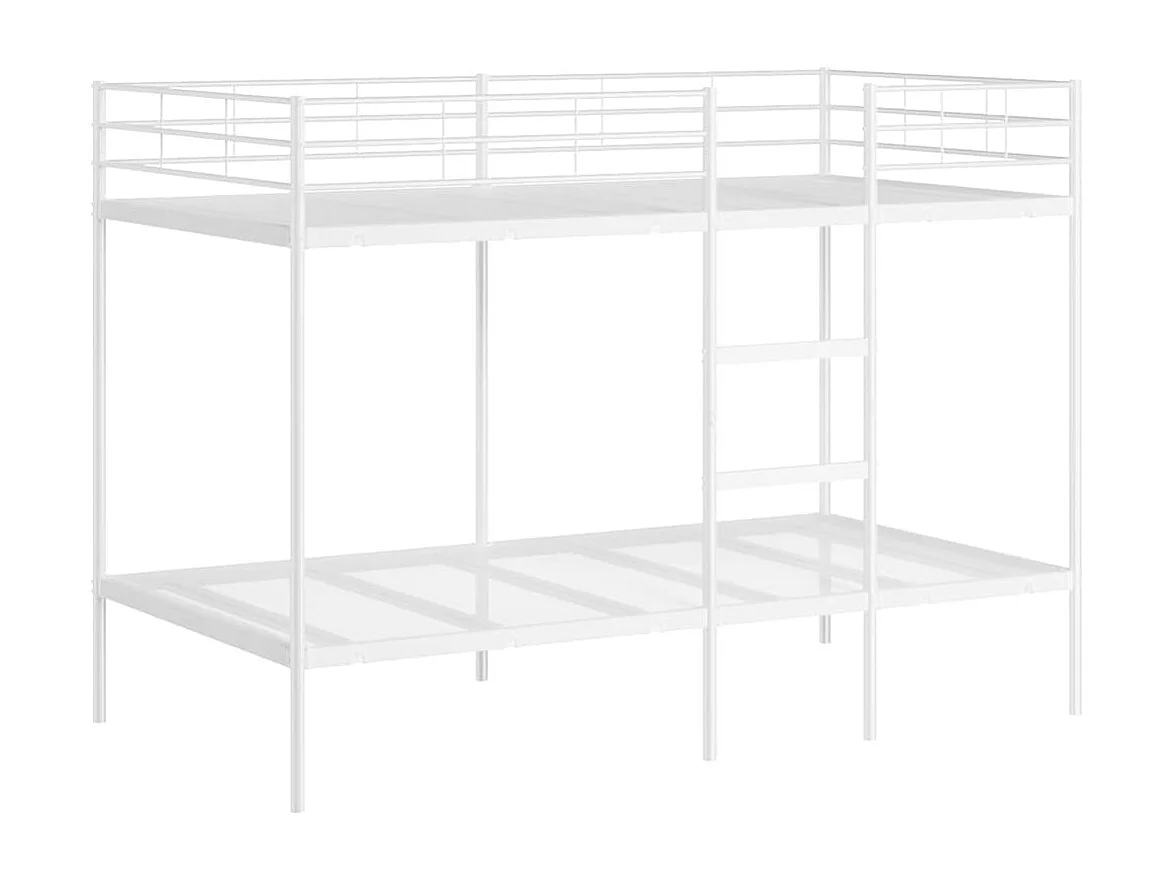 Lit simple-Lit superposé enfant sans matelas blanc 107x203 cm acier