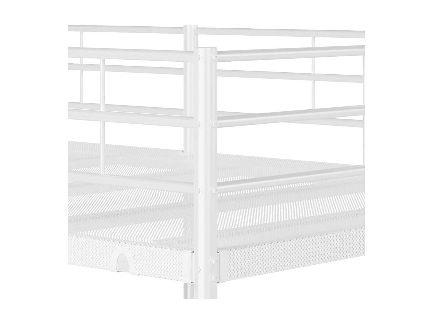 Lit simple-Lit superposé enfant sans matelas blanc 107x203 cm acier