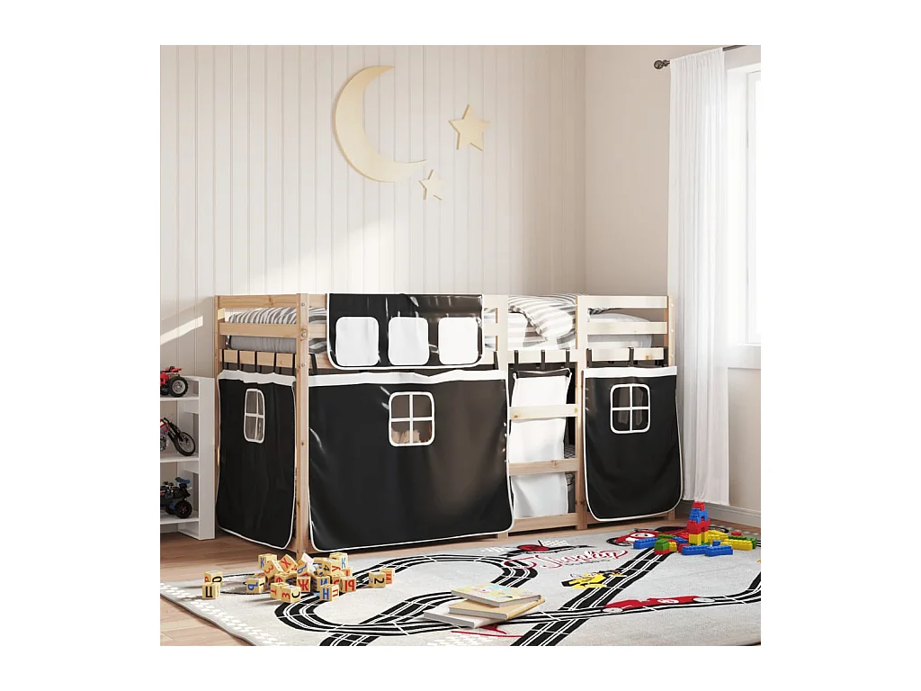 Lit simple-Lit superposé enfant sans matelas 75x190 cm bois de pin massif