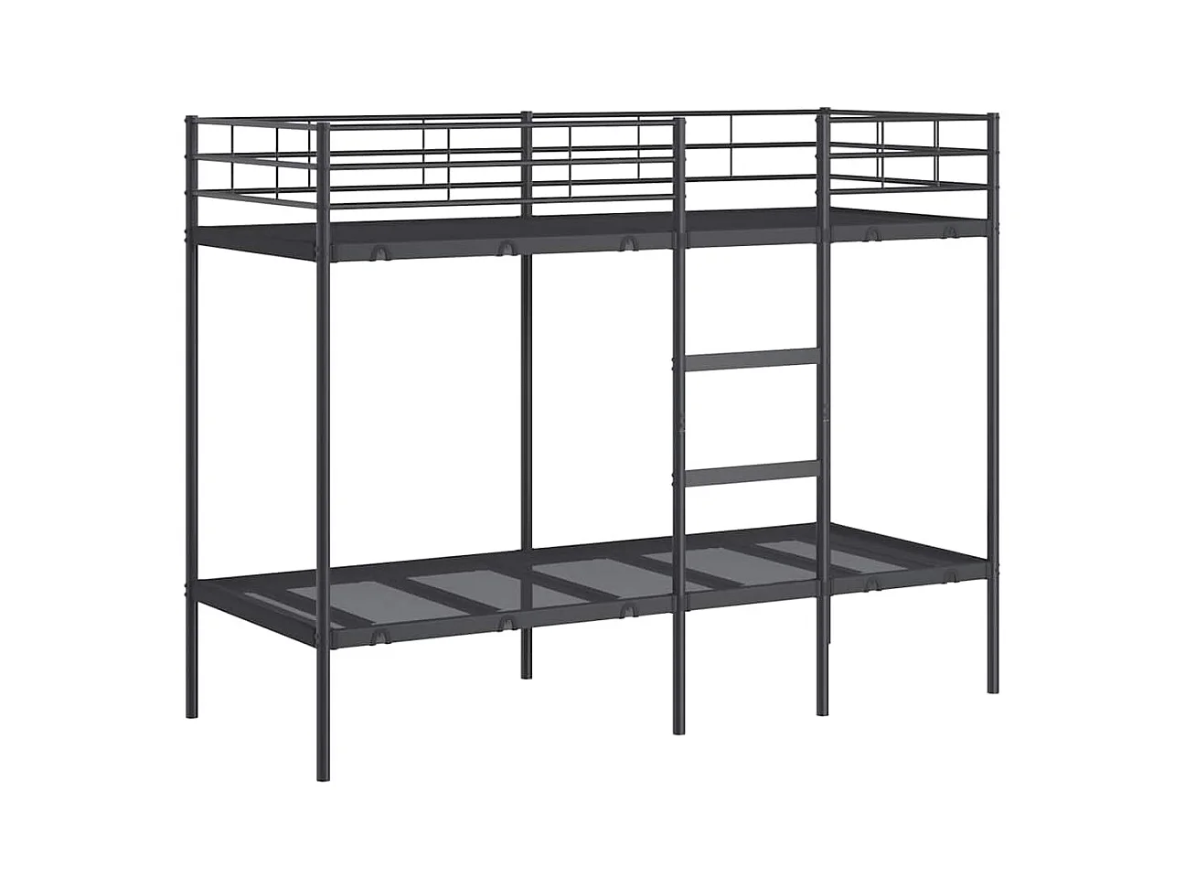 Lit simple-Lit superposé enfant sans matelas noir 75x190 cm acier