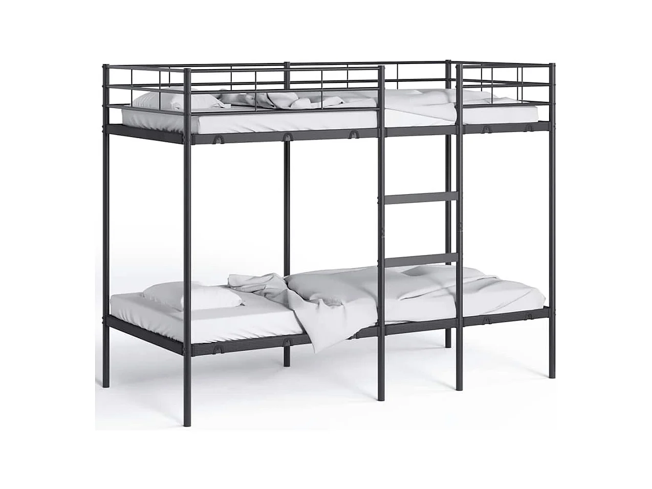Lit simlpe-Lit superposé enfant-Cadre de lit sans matelas noir 90x200 cm acier