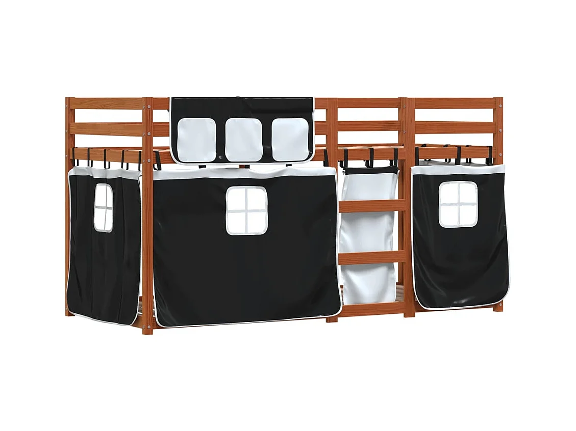 Lit simple-Lit superposé enfant sans matelas 75x190 cm bois de pin massif