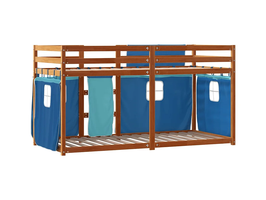 Lit simple-Lit superposé enfant sans matelas bleu 75x190 cm bois de pin massif