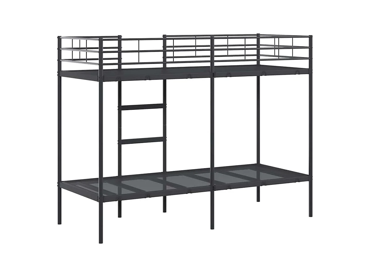 Lit simple-Lit superposé enfant sans matelas noir 80x200 cm acier