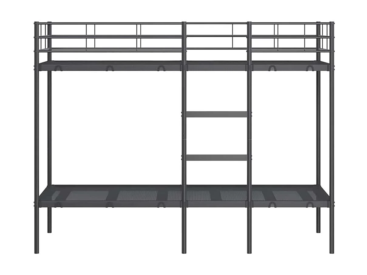 Bettgestell | Kinderbett | Etagenbett ohne Matratze Schwarz 80x200 cm Stahl SHL782357
