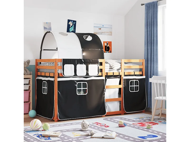 Lit simple-Lit superposé enfant sans matelas 80x200 cm bois de pin massif